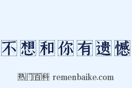 不想和你有遗憾是什么意思的图片